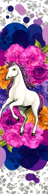 Free dragon bookmark with a bunch of swirling unicorn designs